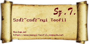 Szécsényi Teofil névjegykártya
